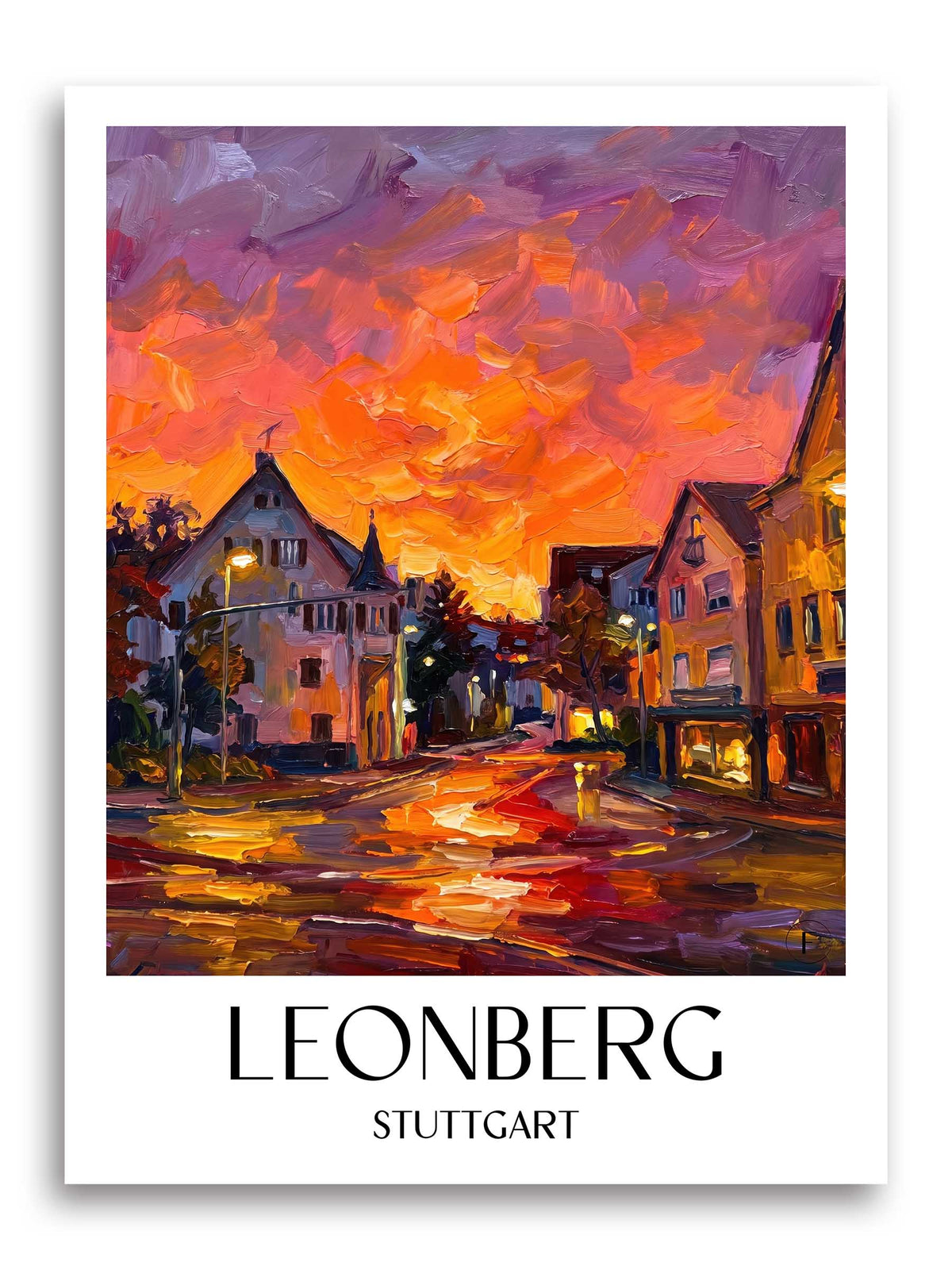 Leonberg Poster - Stuttgart - Deutschland Kunstdruck - Ölgemälde von A4 bis A1