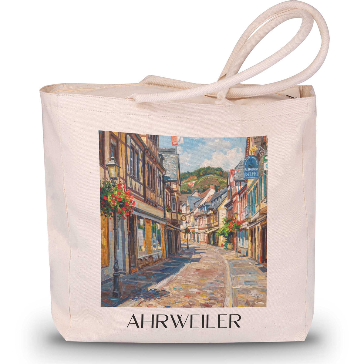 ahrweiler-ahrtal-deutschland-einkaufstasche-oil-painting-oelgemaelde