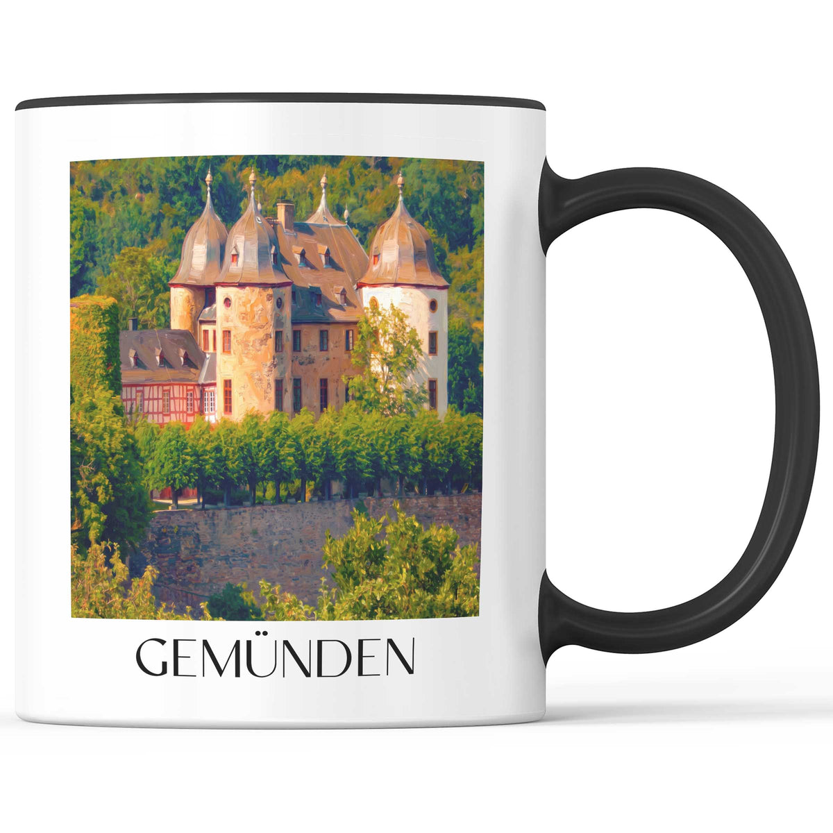 Gemünden Kaffeebecher - Hunsrück - Deutschland Becher - Kaffeetasse im Ölgemälde Stil