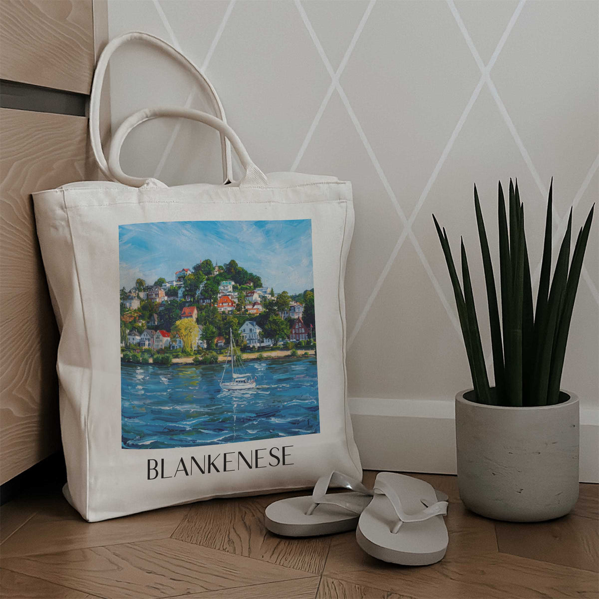 blankenese-hamburg-deutschland-einkaufstasche-oil-painting-oelgemaelde