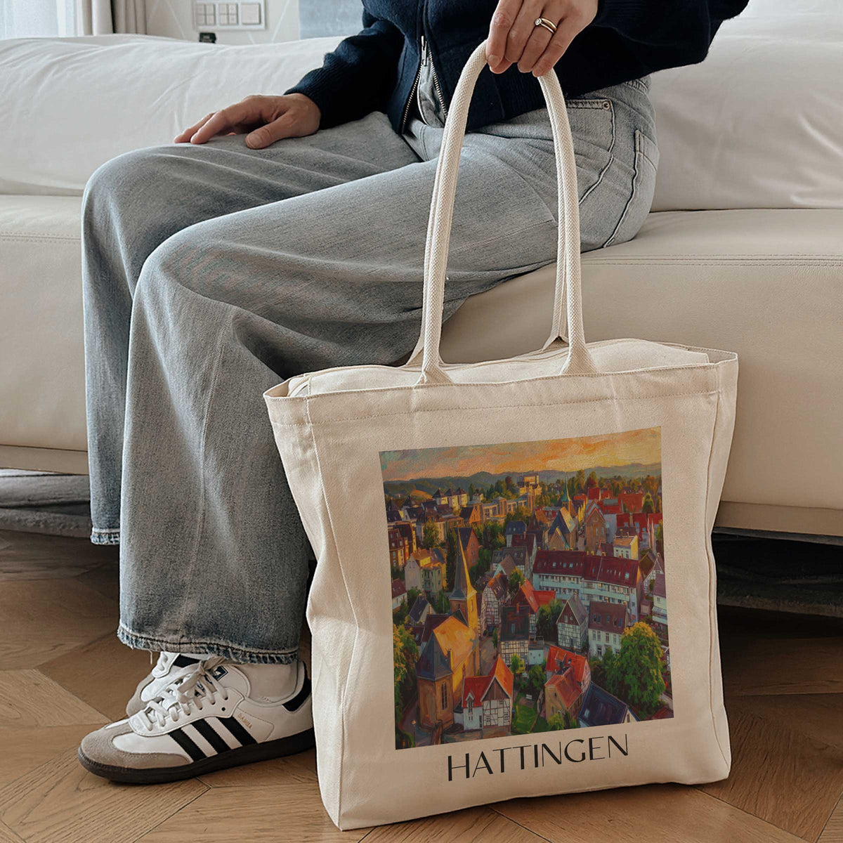 hattingen-ruhrgebiet-deutschland-einkaufstasche-oil-painting-oelgemaelde