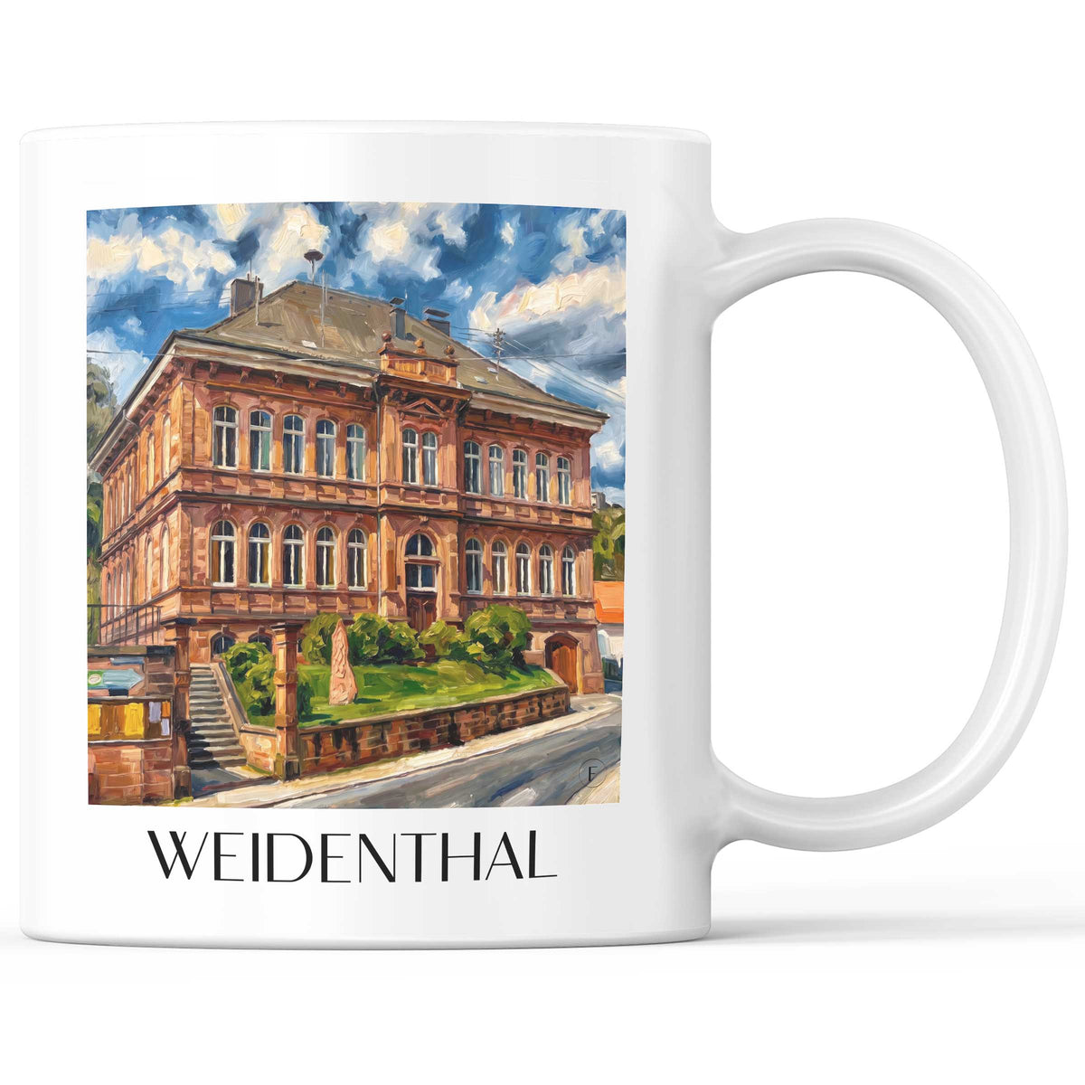 Weidenthal Kaffeebecher - Pfälzerwald - Deutschland Becher - Kaffeetasse im Ölgemälde Stil