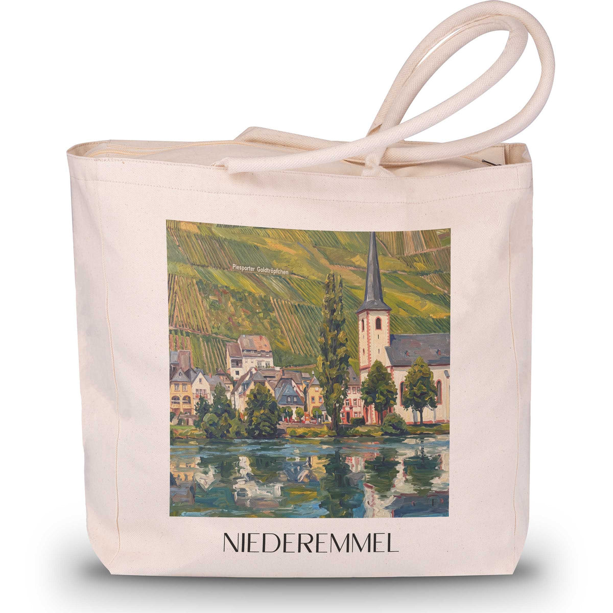 niederemmel-moseltal-deutschland-einkaufstasche-oil-painting-oelgemaelde