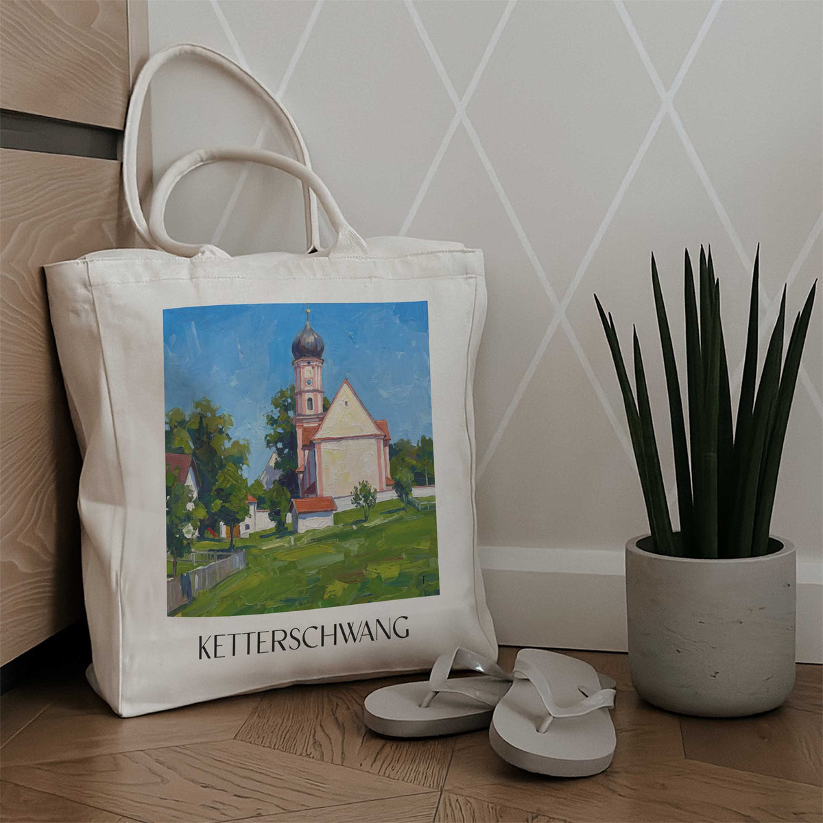 ketterschwang-ostallgäu-deutschland-einkaufstasche-oil-painting-oelgemaelde