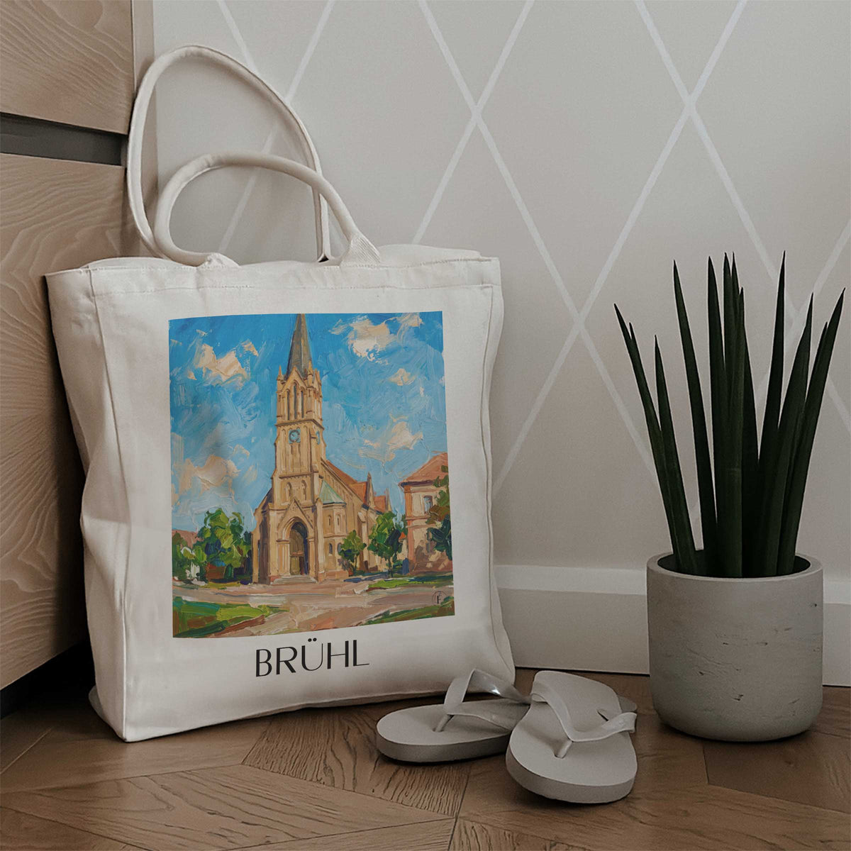 brühl-rhein-neckar-deutschland-einkaufstasche-oil-painting-oelgemaelde