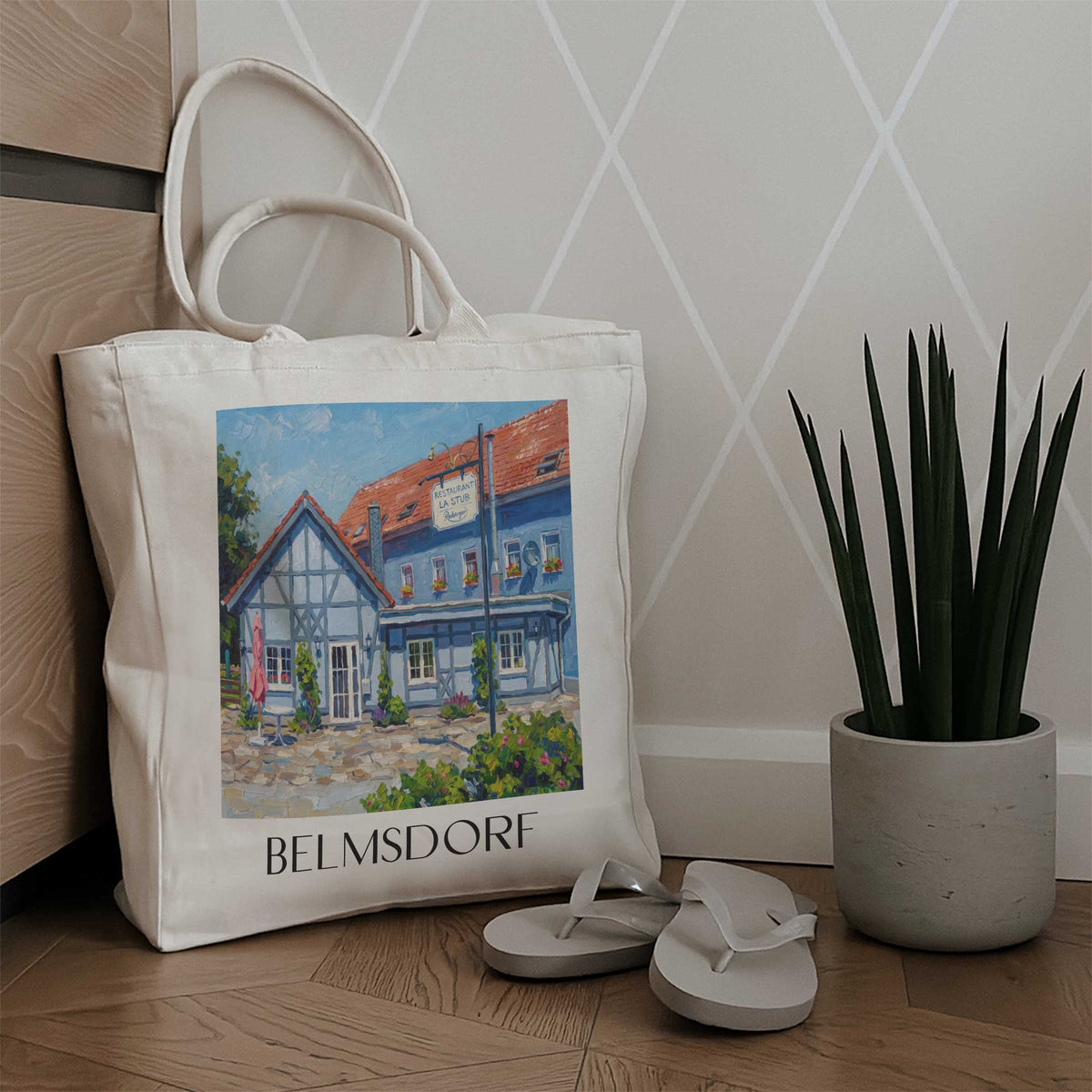 belmsdorf-oberlausitz-deutschland-einkaufstasche-oil-painting-oelgemaelde