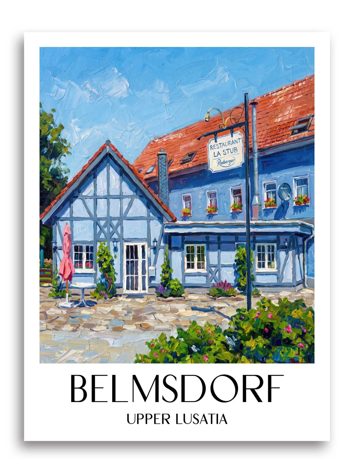 Belmsdorf Poster - Oberlausitz - Deutschland Kunstdruck - Ölgemälde von A4 bis A1