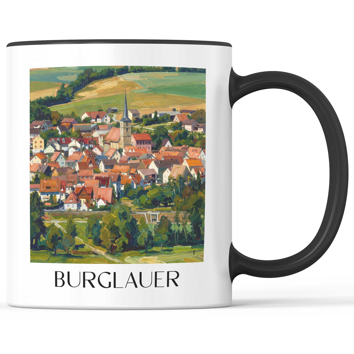 Burglauer Kaffeebecher - Rhön - Deutschland Becher - Kaffeetasse im Ölgemälde Stil