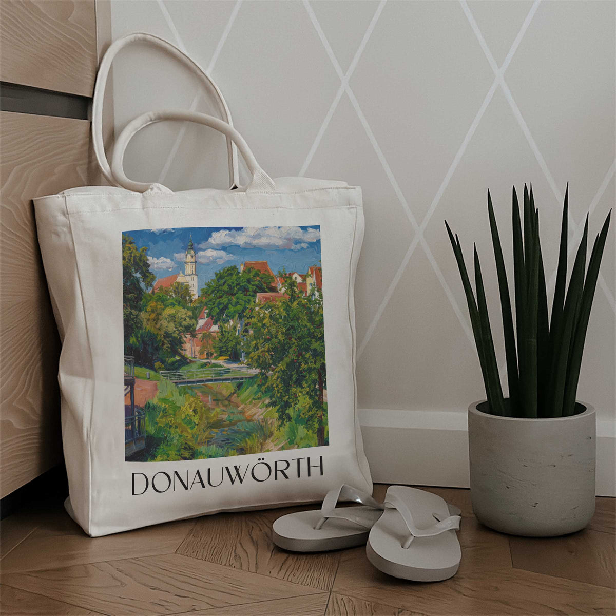 donauwörth-donau-ries-deutschland-einkaufstasche-oil-painting-oelgemaelde
