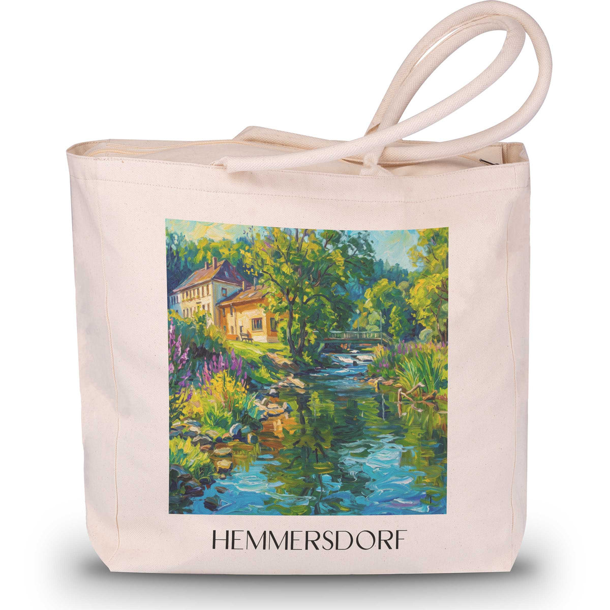 hemmersdorf-saarland-deutschland-einkaufstasche-oil-painting-oelgemaelde