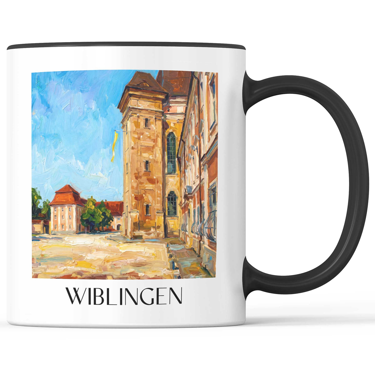Wiblingen Kaffeebecher - Ulm - Deutschland Becher - Kaffeetasse im Ölgemälde Stil