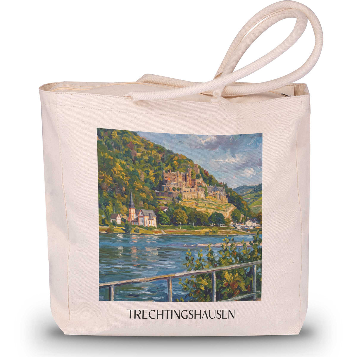 trechtingshausen-mittelrheintal-deutschland-einkaufstasche-oil-painting-oelgemaelde