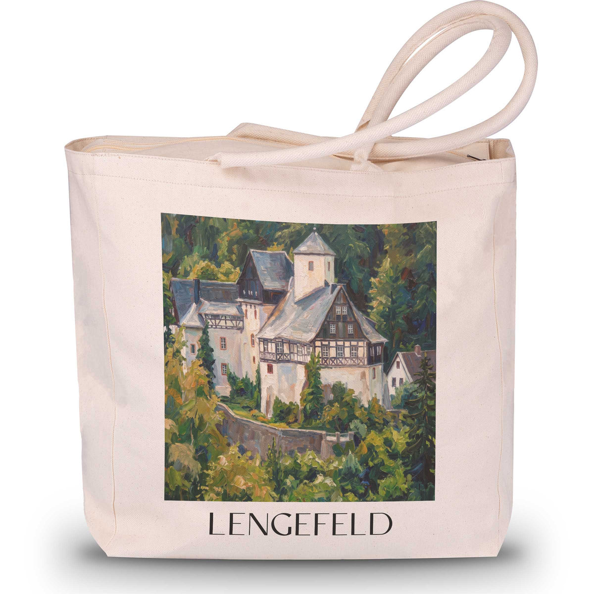 lengefeld-erzgebirge-deutschland-einkaufstasche-oil-painting-oelgemaelde