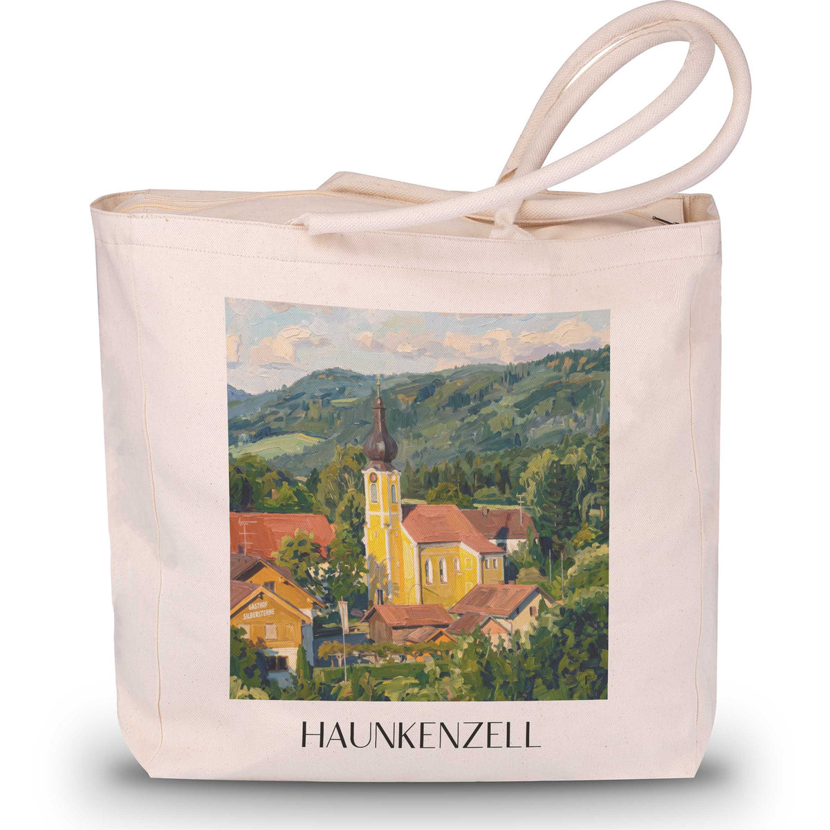 haunkenzell-bayerischer-wald-deutschland-einkaufstasche-oil-painting-oelgemaelde