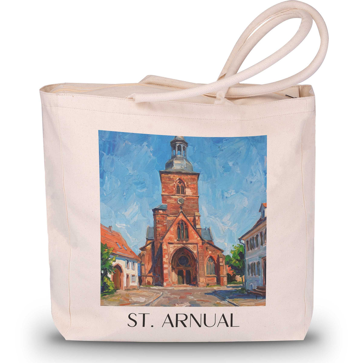 st.-arnual-saarbrücken-deutschland-einkaufstasche-oil-painting-oelgemaelde