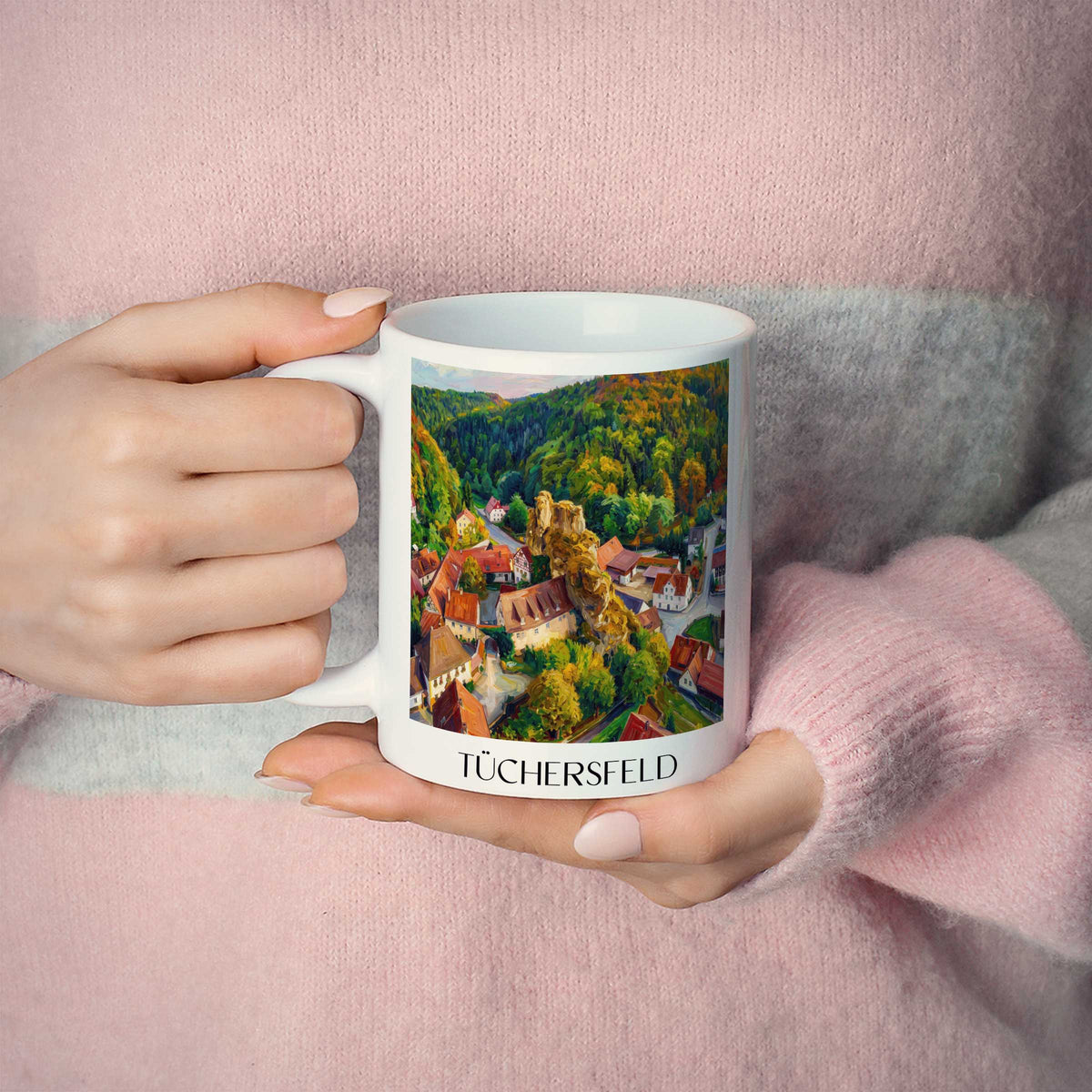 tüchersfeld-fränkische-schweiz-deutschland-kaffeebecher-oil-painting-oelgemaelde