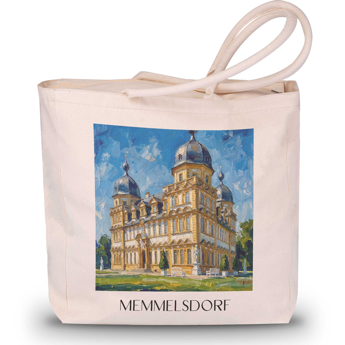 memmelsdorf-fränkische-schweiz-deutschland-einkaufstasche-oil-painting-oelgemaelde