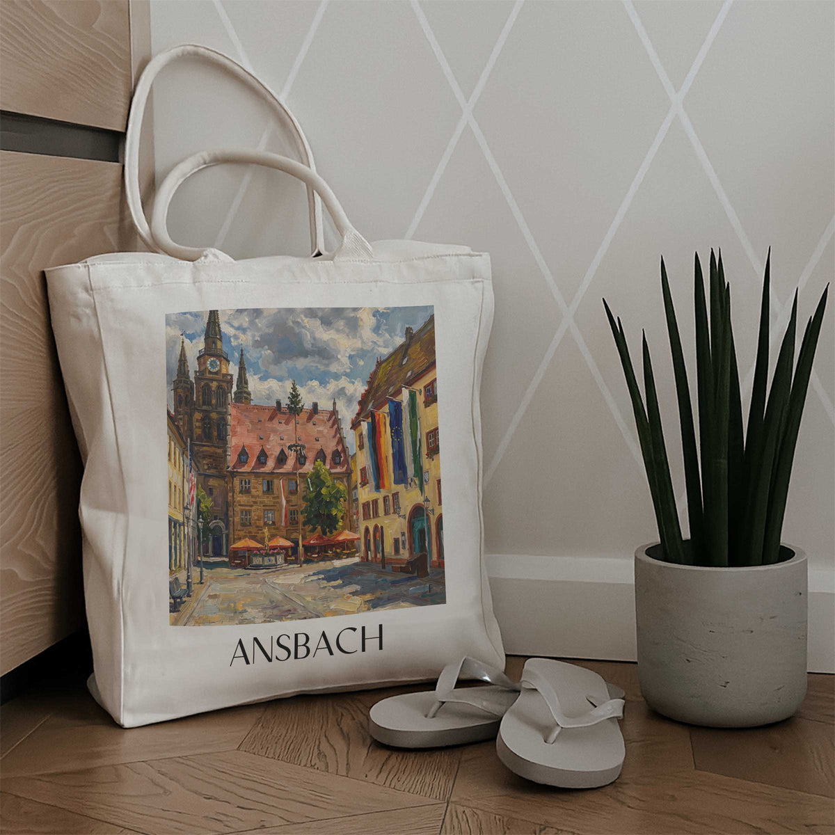 ansbach-mittelfranken-deutschland-einkaufstasche-oil-painting-oelgemaelde
