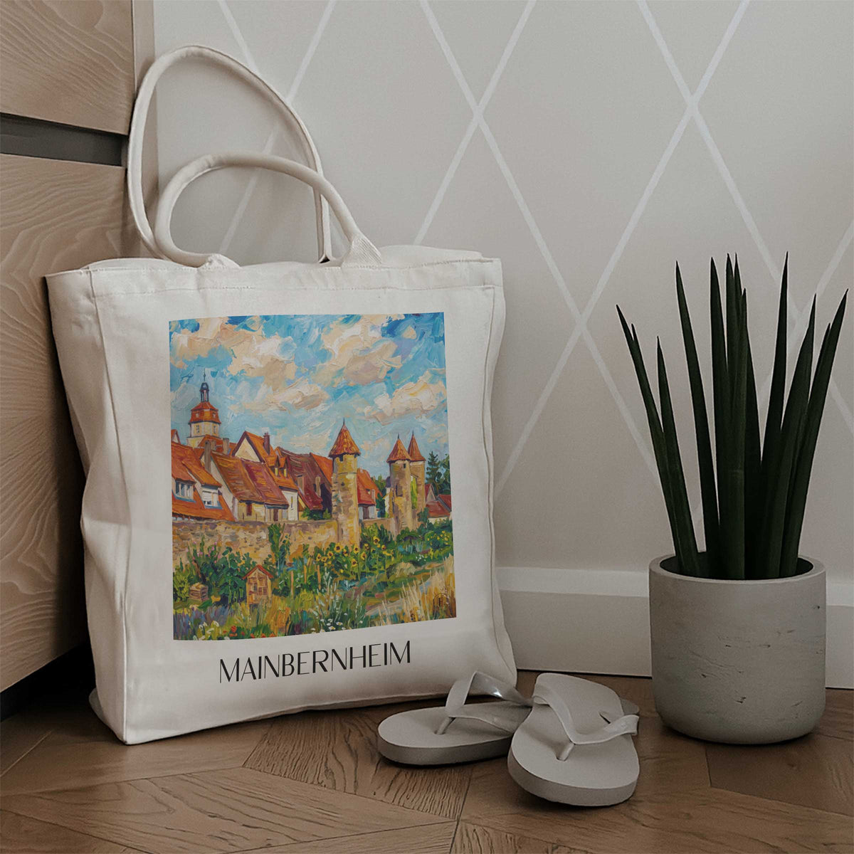 mainbernheim-mainfranken-deutschland-einkaufstasche-oil-painting-oelgemaelde