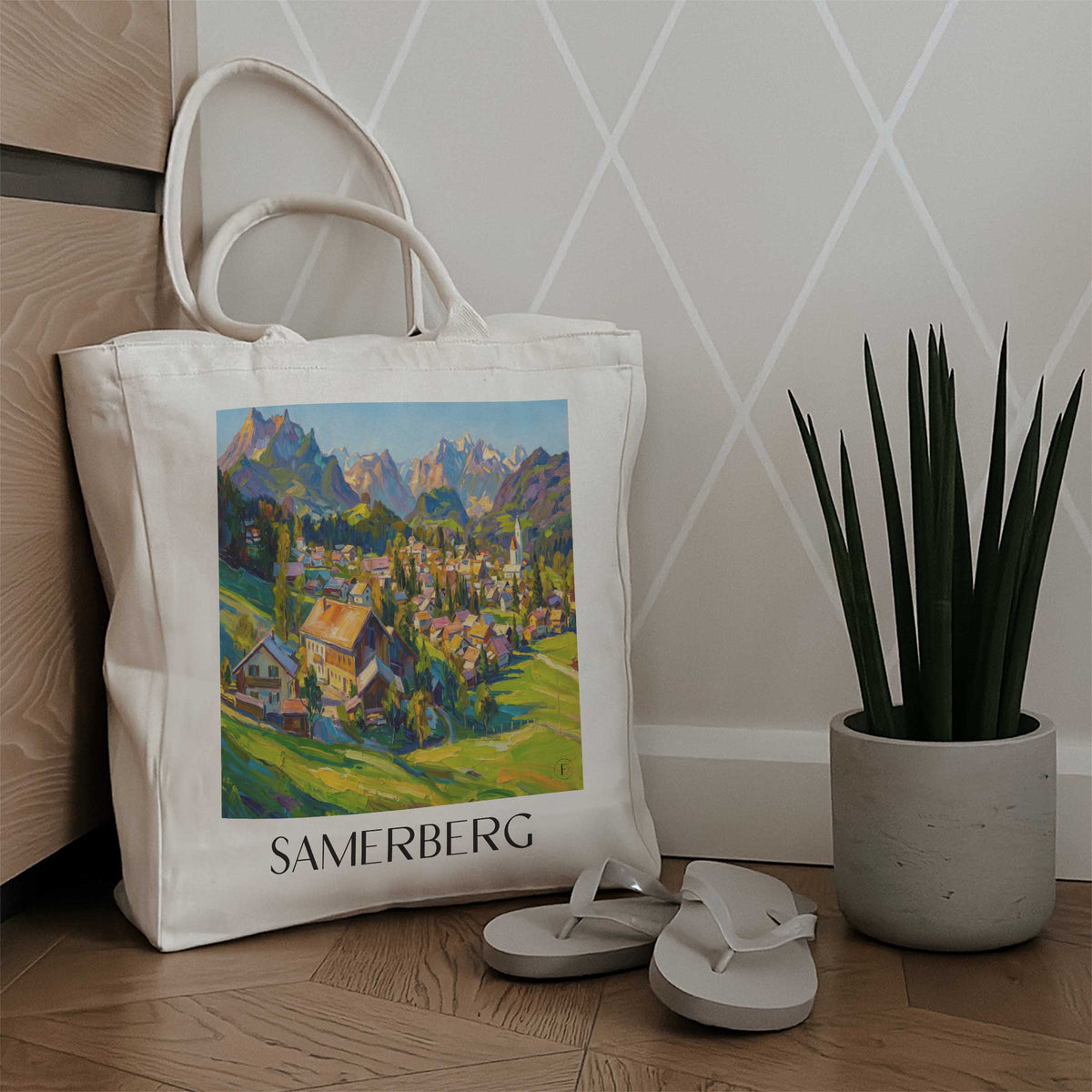 samerberg-chiemgau-deutschland-einkaufstasche-oil-painting-oelgemaelde