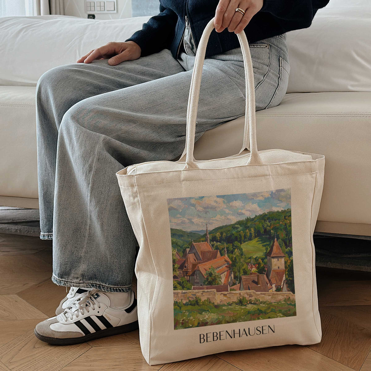 bebenhausen-schönbuch-deutschland-einkaufstasche-oil-painting-oelgemaelde