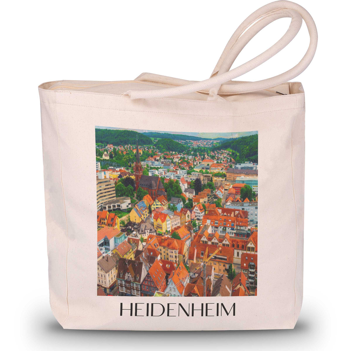 Heidenheim Shopping Tasche - Schwäbische Alb - Deutschland Tote Bag - Einkaufstasche im Ölgemälde Stil - favplace