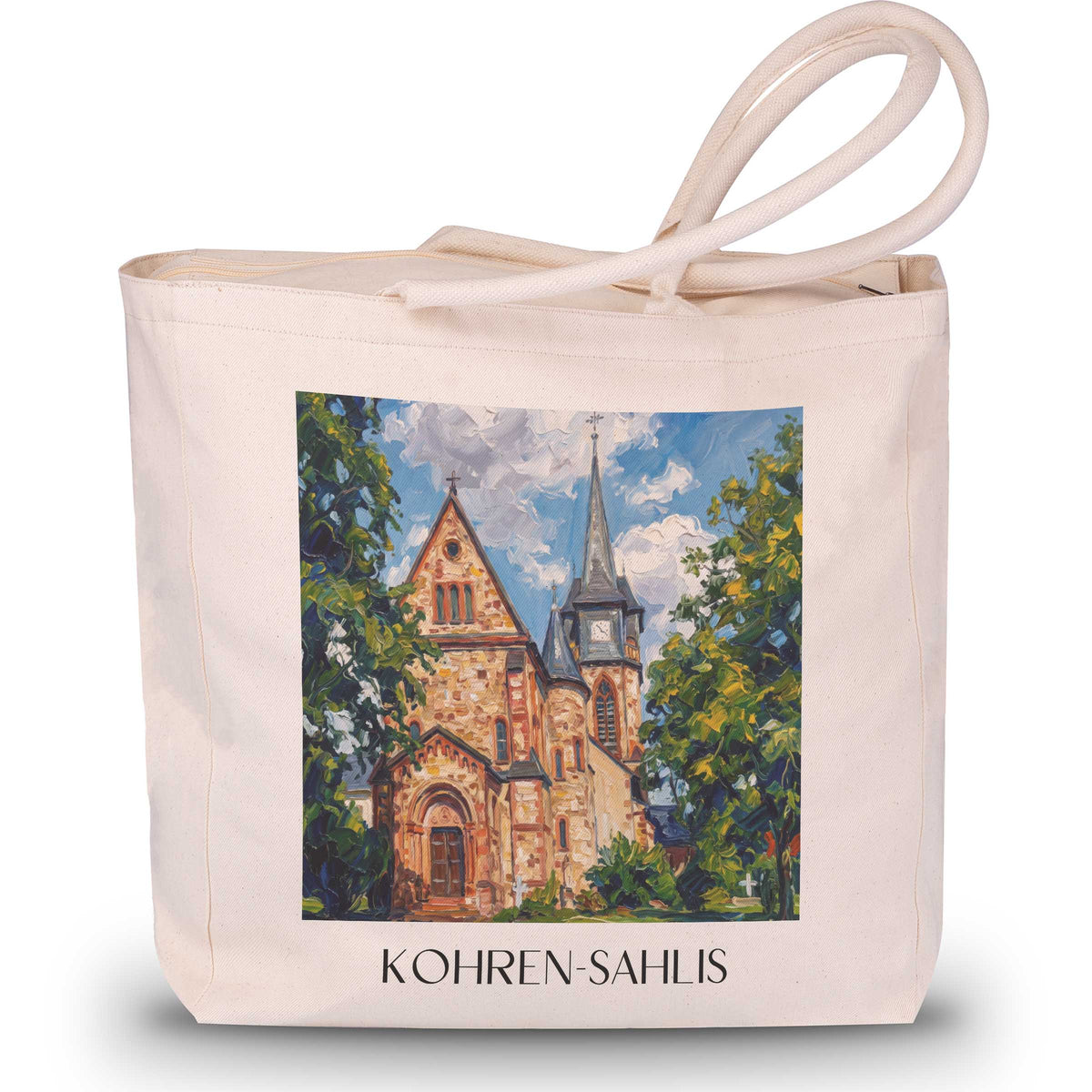 kohren-sahlis-sachsen-deutschland-einkaufstasche-oil-painting-oelgemaelde