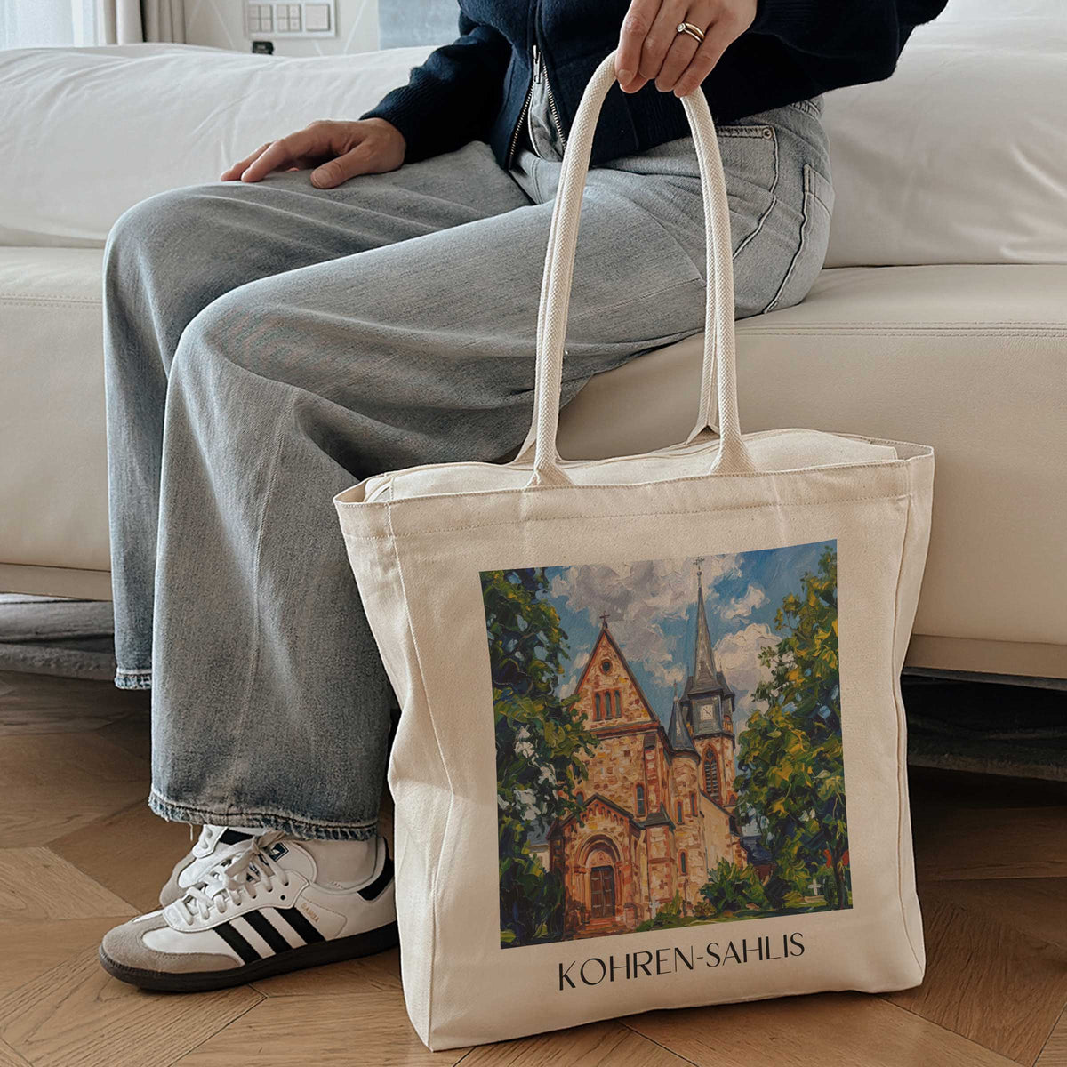 kohren-sahlis-sachsen-deutschland-einkaufstasche-oil-painting-oelgemaelde
