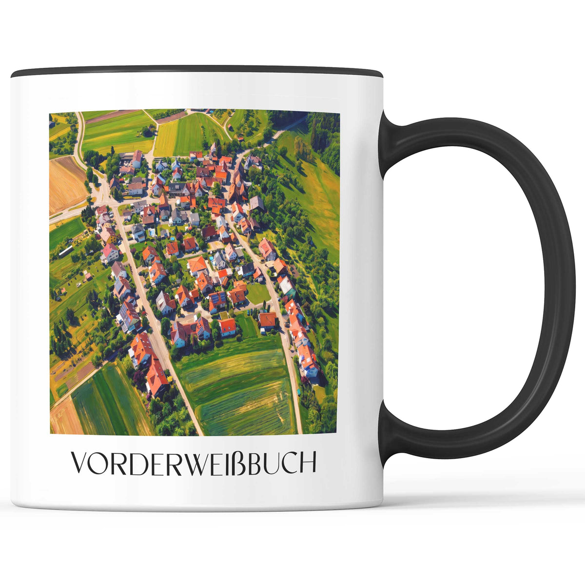 Vorderweißbuch Kaffeebecher - Baden-Württemberg - Deutschland Becher - Kaffeetasse im Ölgemälde Stil