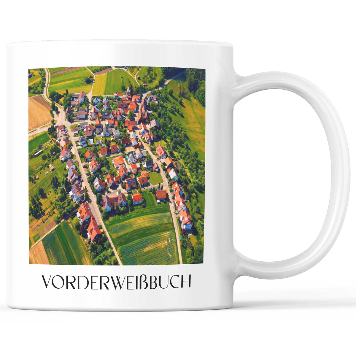 Vorderweißbuch Kaffeebecher - Baden-Württemberg - Deutschland Becher - Kaffeetasse im Ölgemälde Stil