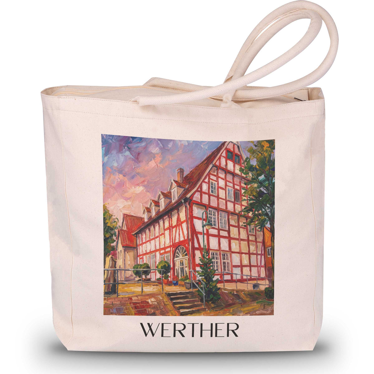 werther-ostwestfalen-deutschland-einkaufstasche-oil-painting-oelgemaelde