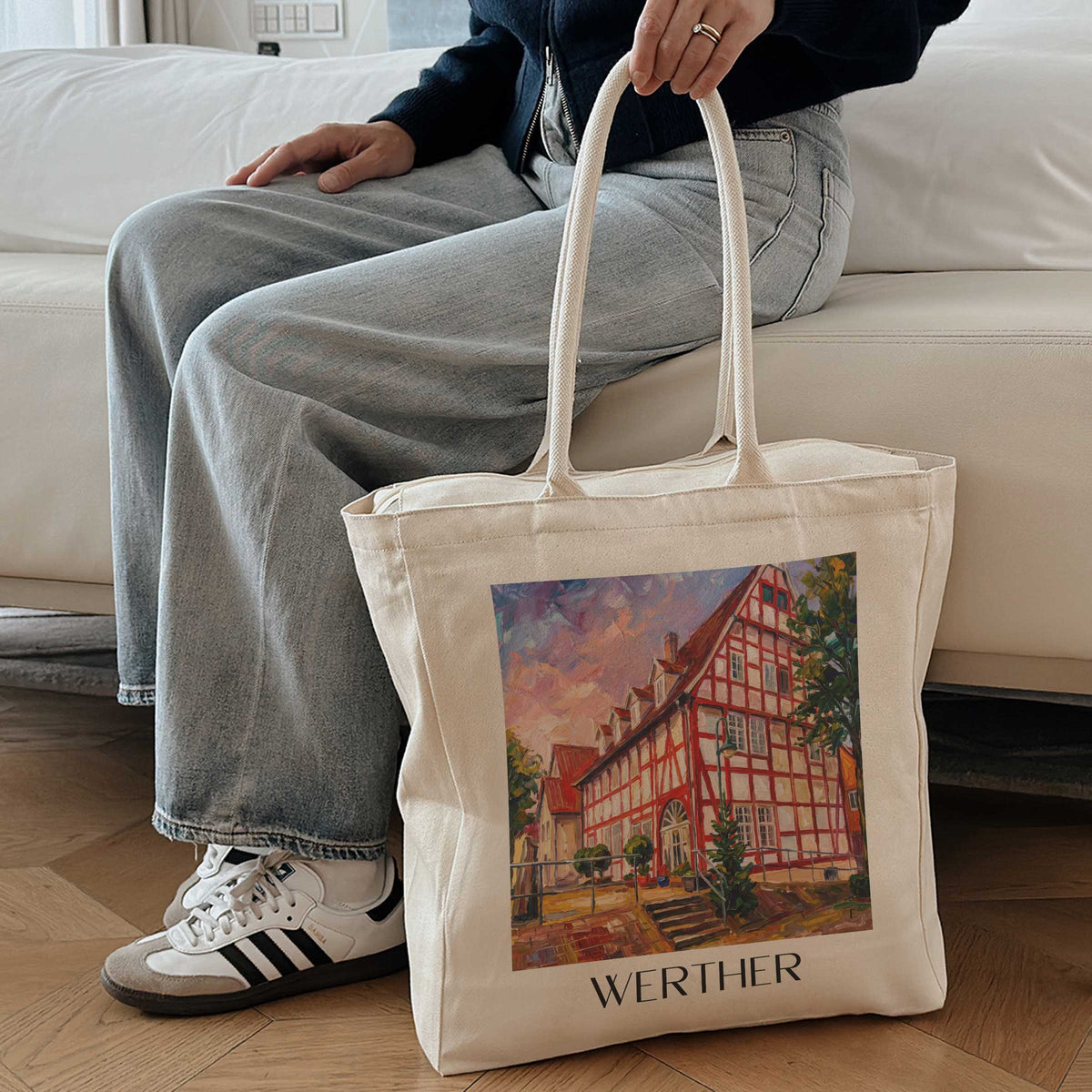 werther-ostwestfalen-deutschland-einkaufstasche-oil-painting-oelgemaelde