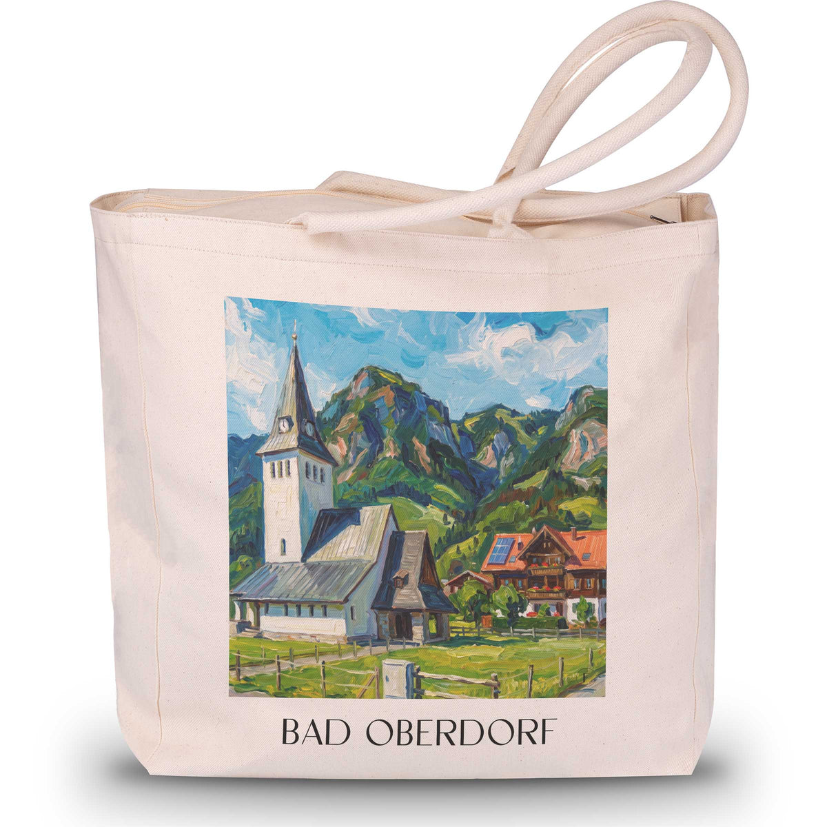 bad-oberdorf-allgäu-deutschland-einkaufstasche-oil-painting-oelgemaelde
