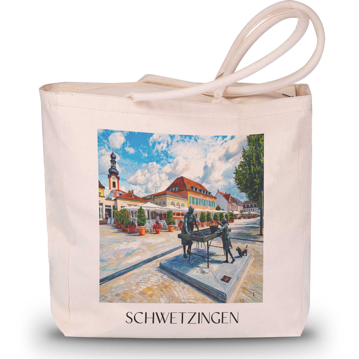 Schwetzingen Shopping Tasche - Rhein-Neckar - Deutschland Tote Bag - Einkaufstasche im Ölgemälde Stil - favplace