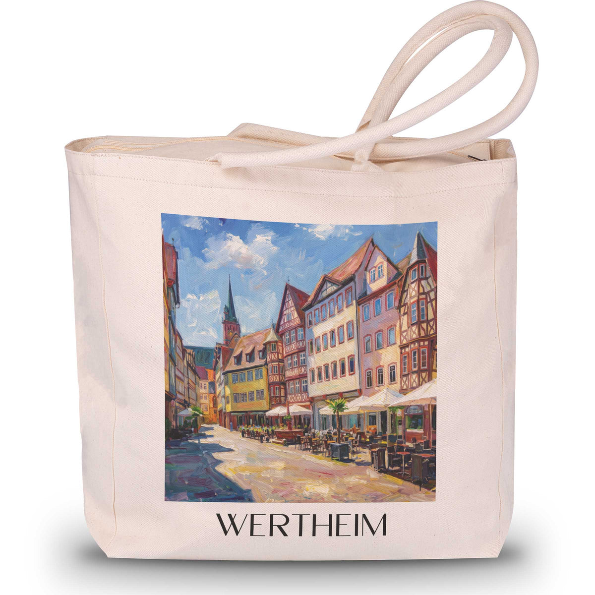 wertheim-taubertal-deutschland-einkaufstasche-oil-painting-oelgemaelde