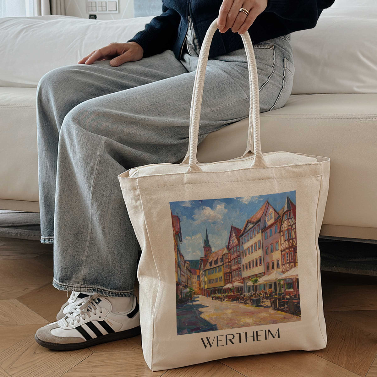 wertheim-taubertal-deutschland-einkaufstasche-oil-painting-oelgemaelde