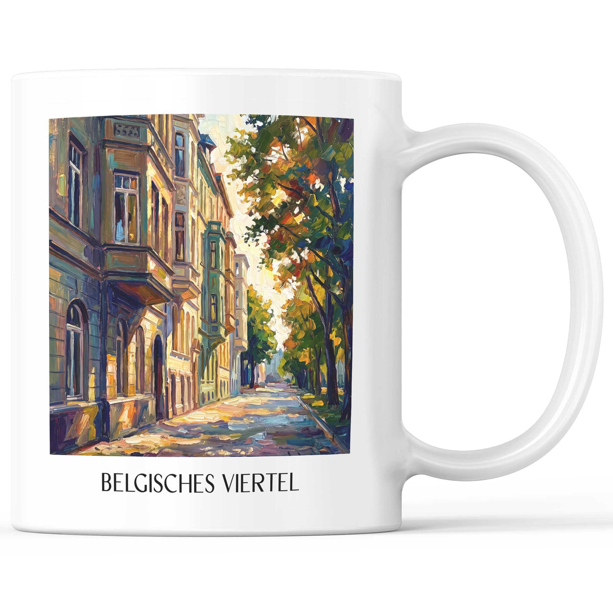 Belgisches Viertel Kaffeebecher - Köln - Deutschland Becher - Kaffeetasse im Ölgemälde Stil