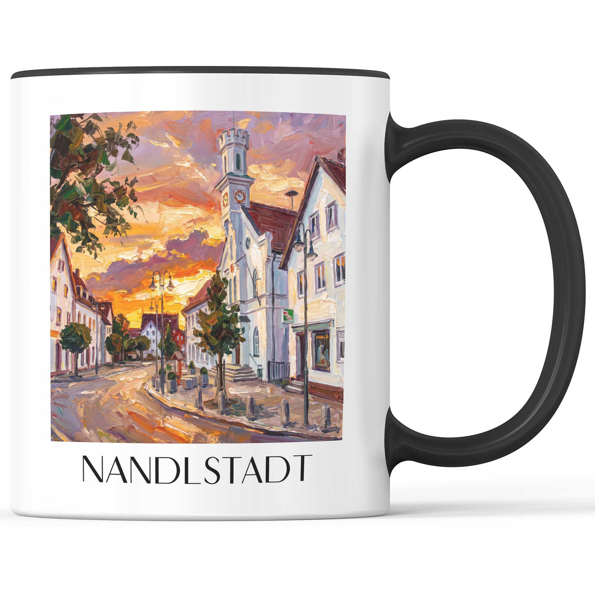 Nandlstadt Kaffeebecher - Hallertau - Deutschland Becher - Kaffeetasse im Ölgemälde Stil