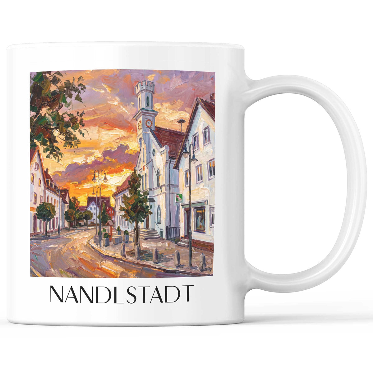 Nandlstadt Kaffeebecher - Hallertau - Deutschland Becher - Kaffeetasse im Ölgemälde Stil