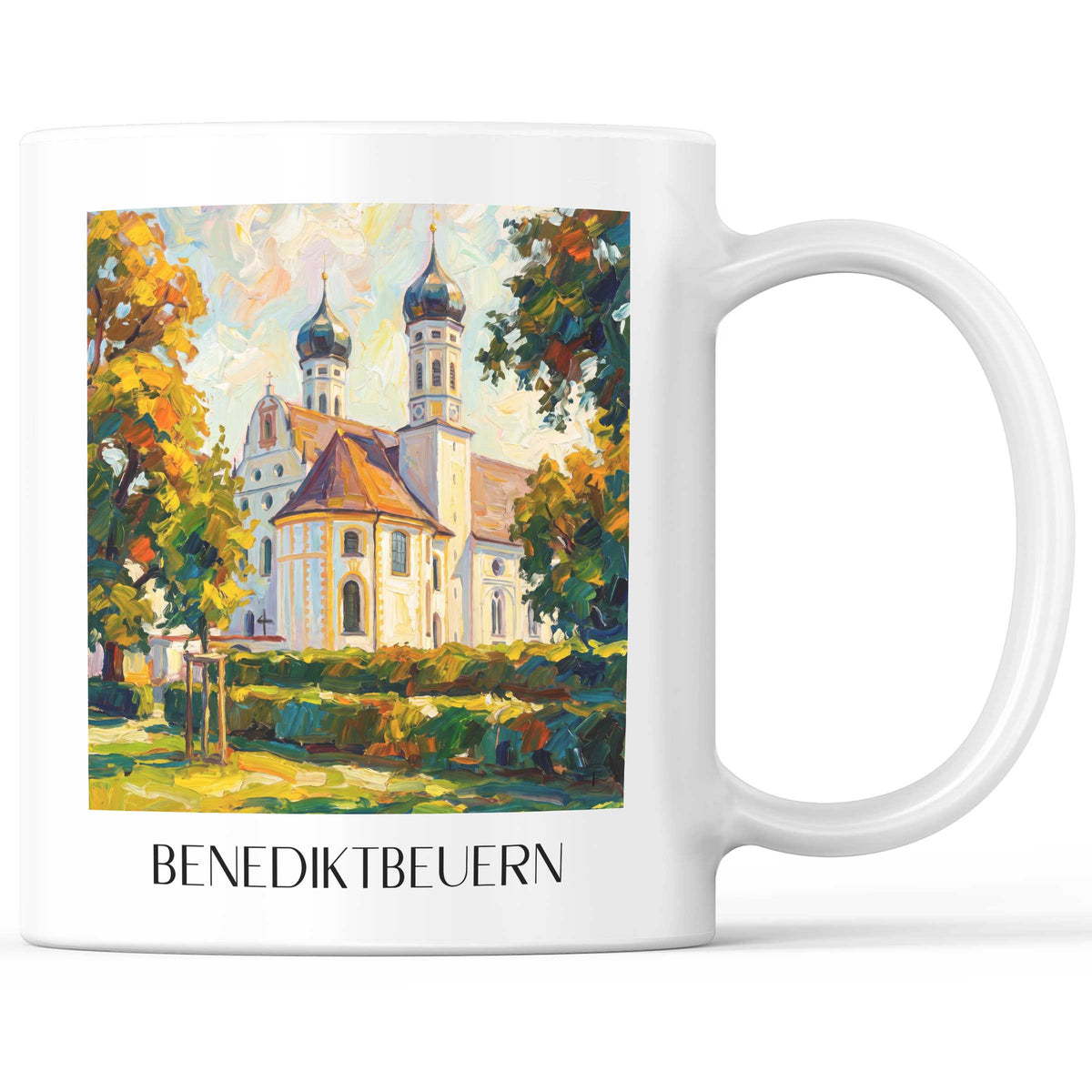 Benediktbeuern Kaffeebecher - Alpenvorland - Deutschland Becher - Kaffeetasse im Ölgemälde Stil