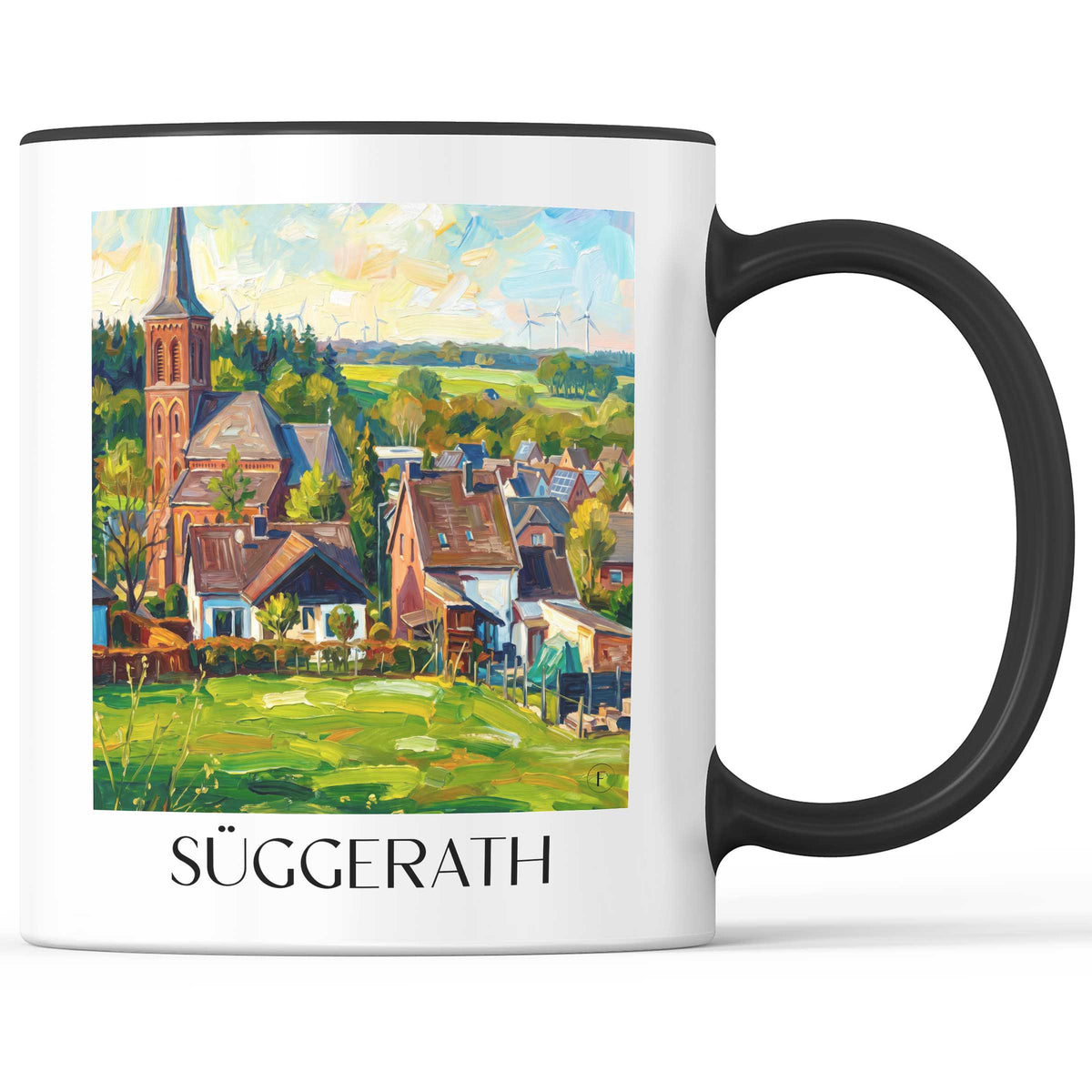 Süggerath Kaffeebecher - Niederrhein - Deutschland Becher - Kaffeetasse im Ölgemälde Stil
