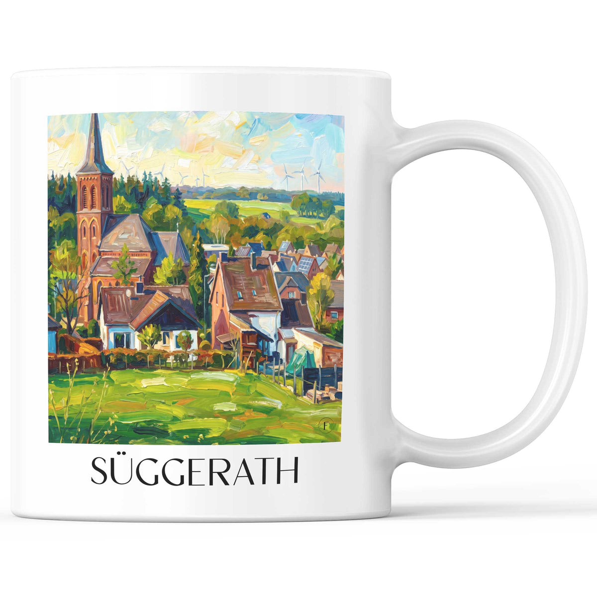 Süggerath Kaffeebecher - Niederrhein - Deutschland Becher - Kaffeetasse im Ölgemälde Stil