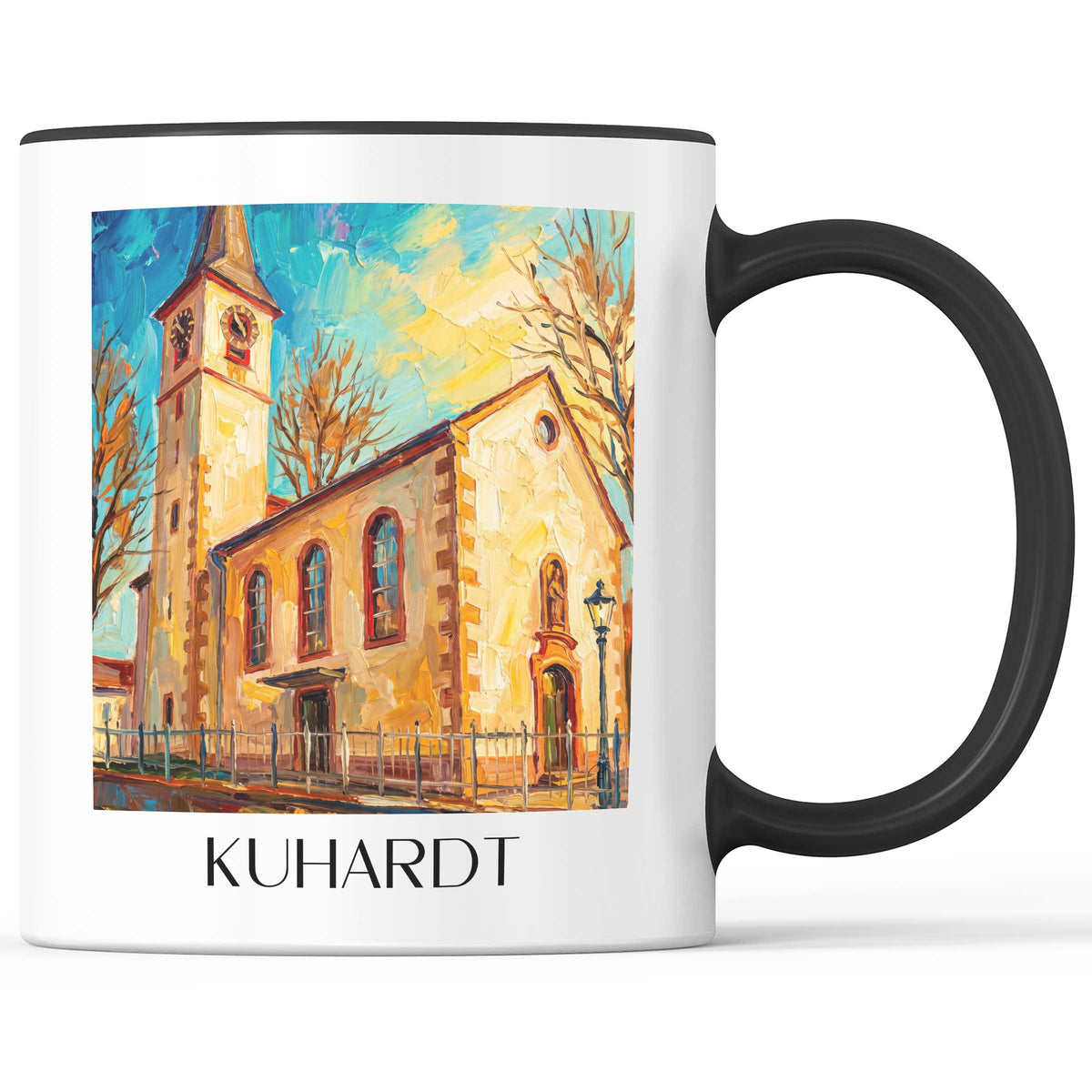 Kuhardt Kaffeebecher - Rheinauen - Deutschland Becher - Kaffeetasse im Ölgemälde Stil