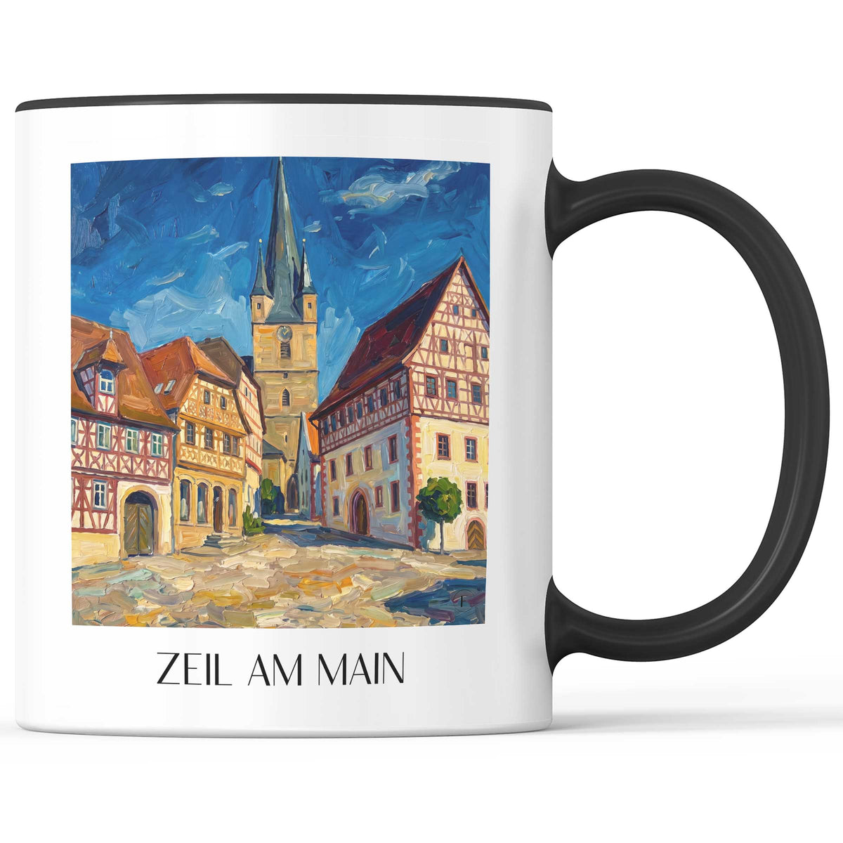 zeil-am-main-mainfranken-deutschland-kaffeebecher-oil-painting-oelgemaelde