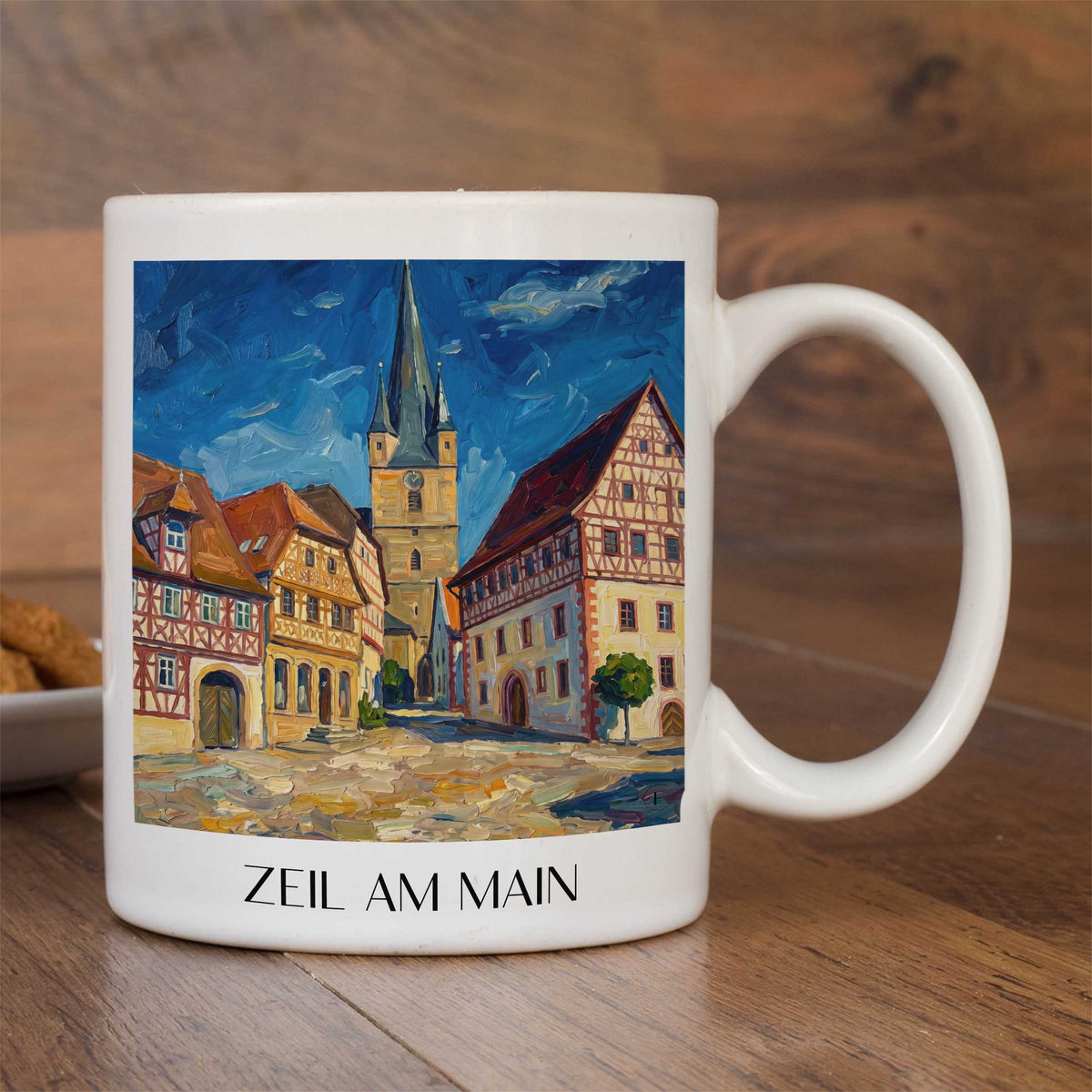 zeil-am-main-mainfranken-deutschland-kaffeebecher-oil-painting-oelgemaelde