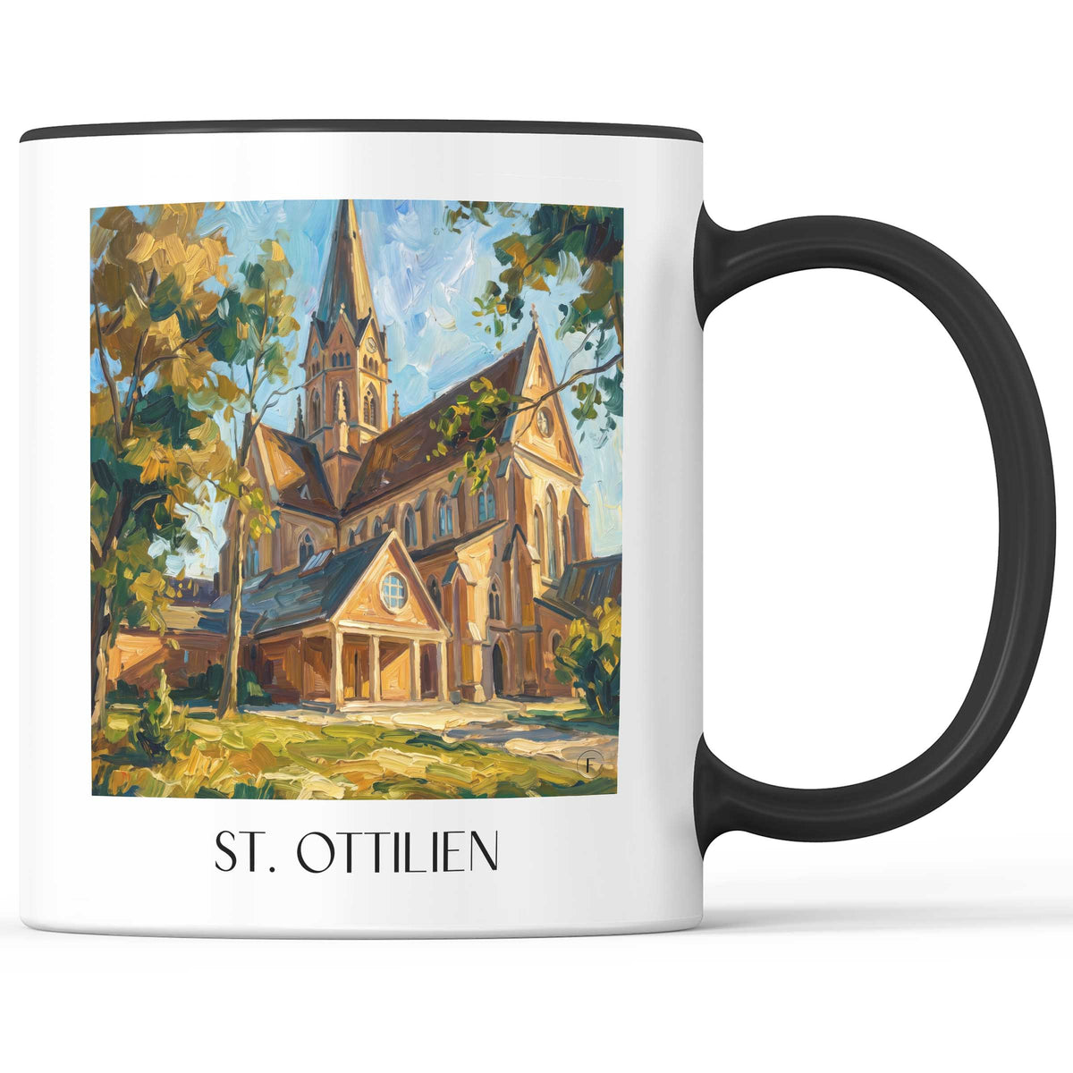 St. Ottilien Kaffeebecher - Bayern - Deutschland Becher - Kaffeetasse im Ölgemälde Stil
