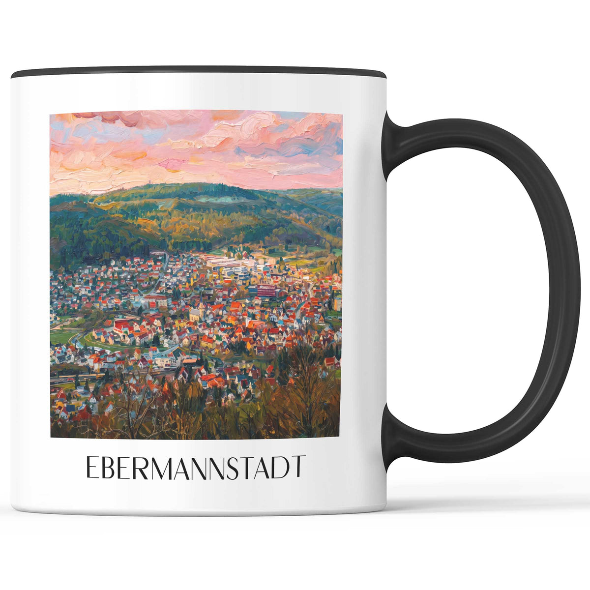 Ebermannstadt Kaffeebecher - Fränkische Schweiz - Deutschland Becher - Kaffeetasse im Ölgemälde Stil