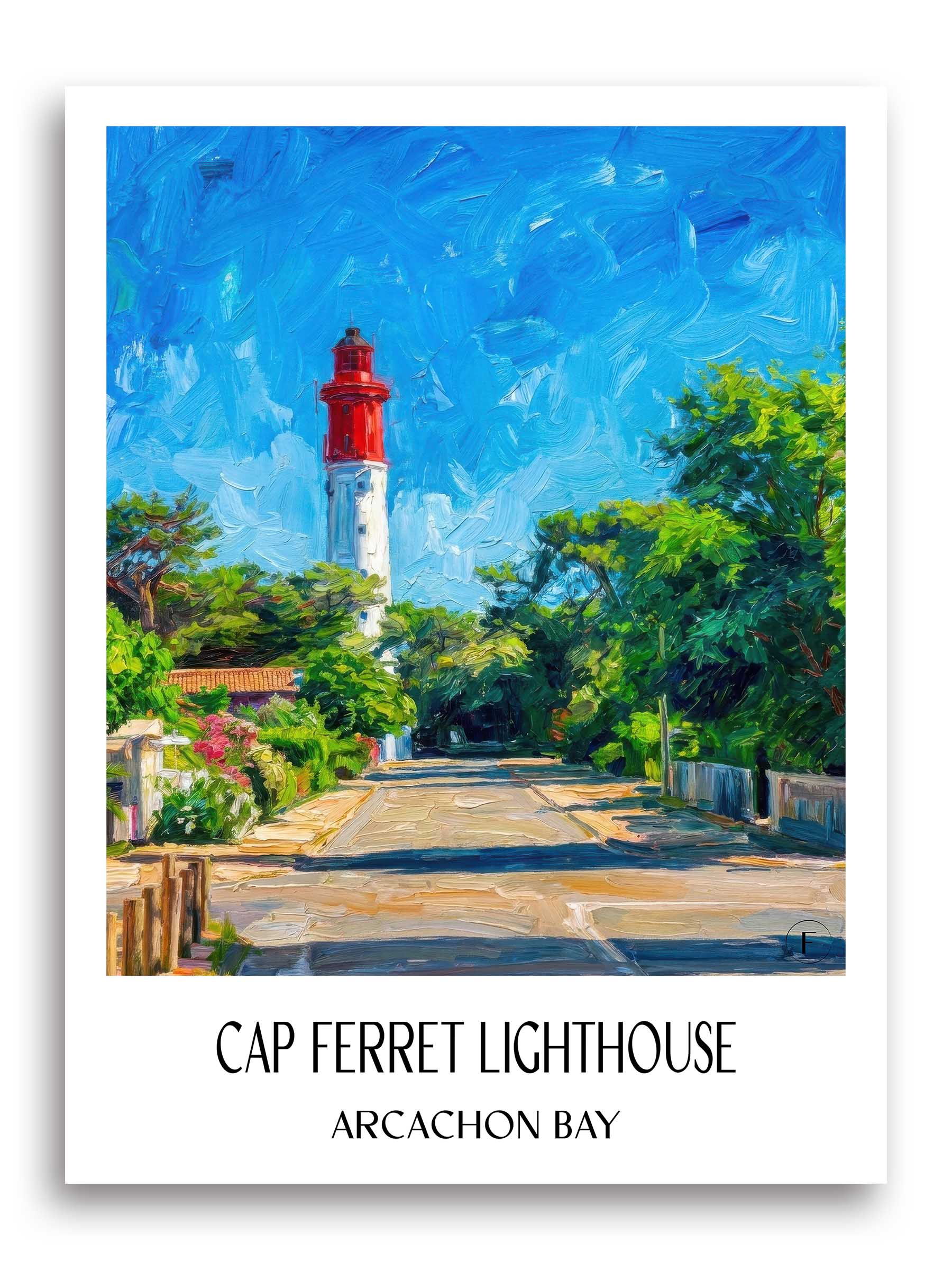 Phare du Cap Ferret Poster - Bassin d'Arcachon - Frankreich Kunstdruck - Ölgemälde von A4 bis A1