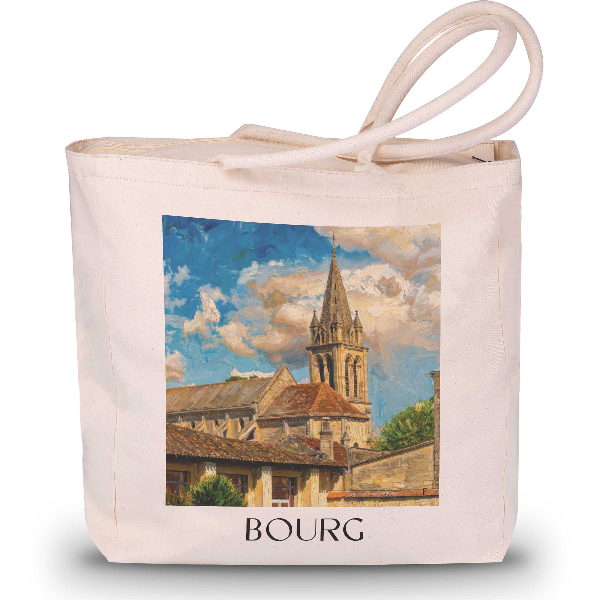 bourg-estuaire-de-la-gironde-frankreich-einkaufstasche-oil-painting-oelgemaelde