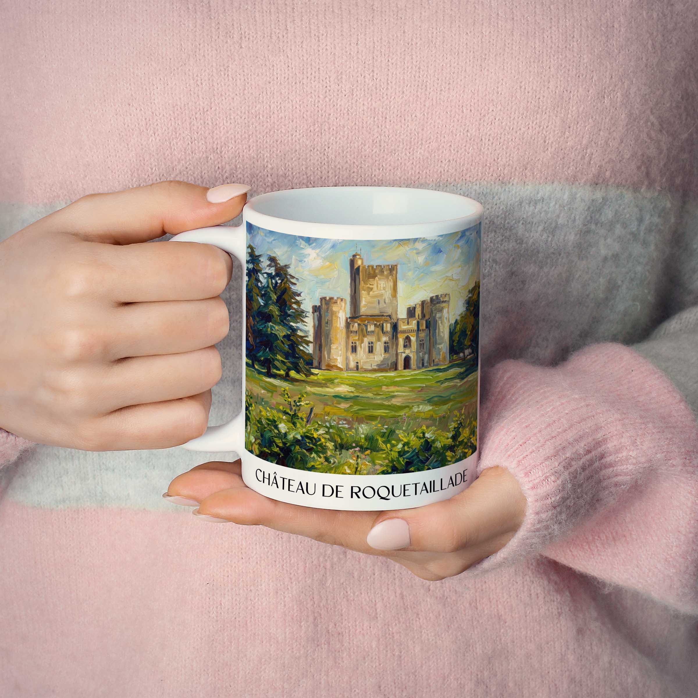 château-de-roquetaillade-entre-deux-mers-frankreich-kaffeebecher-oil-painting-oelgemaelde